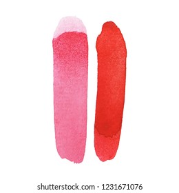  Red watercolor background. Vector abstract illustration for wedding invitation with place for your text.