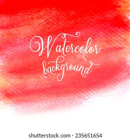 Red Watercolor Background. Vector illustration