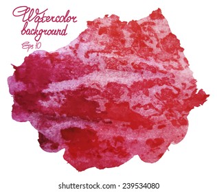 Red watercolor background. Vector texture