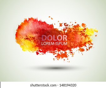 red watercolor blot