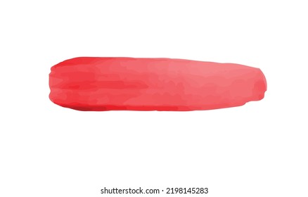 Red watercolor brush stroke. Paint spot on a white background. Vector graphics