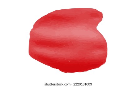 Red watercolor brush stroke. Paint spot on a white background. Vector graphics