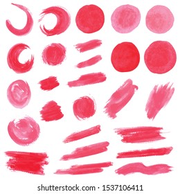 Red Watercolor Brush Stroke Vector Hand drawn for design