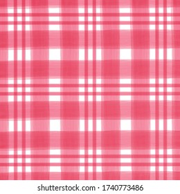 Motif à damier rouge aquarelle.  Motif des bandes de brosse d'aquarelle.