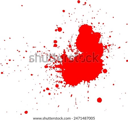 red watercolor dropped splash splatter on white background