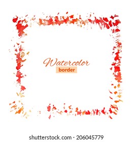 red watercolor frame  Vector illustration