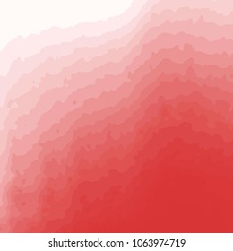 red watercolor gradient pattern with thin wavy border lines, vector illustration
