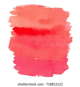 Red watercolor hand drawn gradient banner. Paint wash.