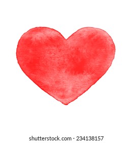 Red Watercolor Heart Isolated Stock Vector (Royalty Free) 234138157 ...