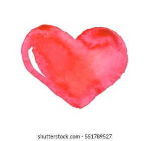Red watercolor heart. isolated vector. background for text love greeting cards for a wedding and Valentine's Day