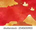 Red Watercolor Japanese Pattern Background