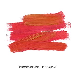 Red watercolor paint stain isolated on white background. Dynamic Brush Stroke. vector illustration. Art Abstract Space for Text.