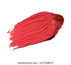 Red watercolor paint stain isolated on white background. Dynamic Brush Stroke. vector illustration. Art Abstract Space for Text.