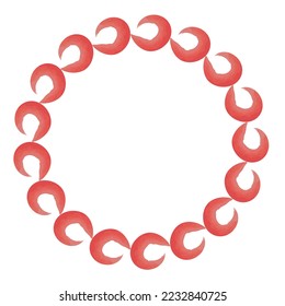 red watercolor round frame vector background