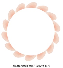 red watercolor round frame vector background