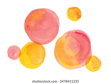 Red watercolor round pattern like peach