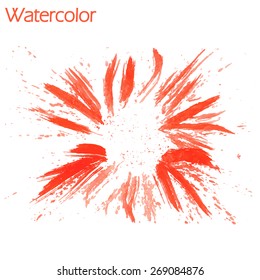 red watercolor splash