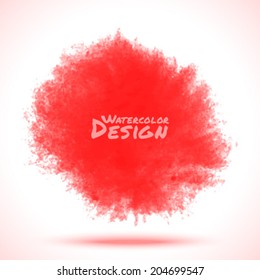 Red Watercolor splatter. Vector illustration