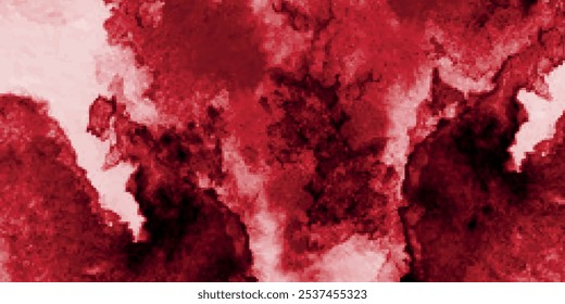 Red watercolor stain with wash.