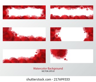 Red watercolor template.Vector/illustration.