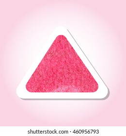 Red Watercolor texture inside a round sticker with a drop shadow and pastel background. Use for labels, speech, sale tags. Vector EPS-10 file, transparency used. 