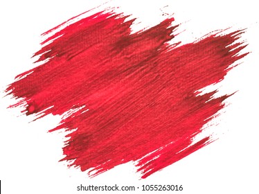 Red watercolor texture paint stain brush stroke