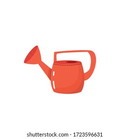 red watering can garden vector illustration