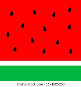 red watermelon abstract. simple watermelon vector background with black seeds.