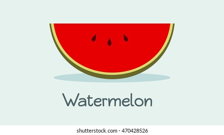 Red Watermelon With Alphabet Vector