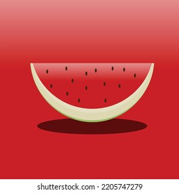 RED WATERMELON FRUIT VECTOR DESIGN