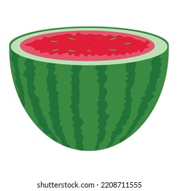 Ilustración vectorial de la sandía roja