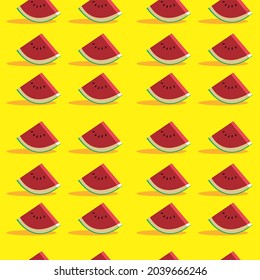 red watermelon on a yellow background. suitable for wallpaper, book cover, nightgown motif. eps file
