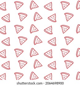 Red watermelon patterns on white background, vector, decorative, design, fabric, clothing, napkin, covering
