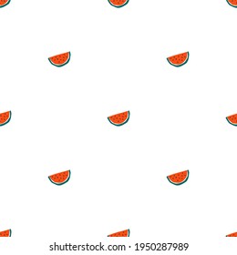 Rotes Wassermelon nahtloses Muster, Beerensommermuster, perfekt für den Druck auf Stoff oder Dekor