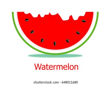 Red watermelon shaped design is beautifully edged and textured.