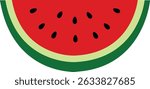 Red watermelon slice or watermelon texture vector isolated on transparent background