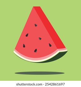 red watermelon slice vector illustration