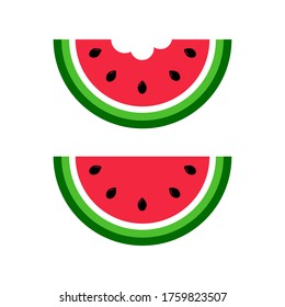 Red watermelon vector illustration, graphic fruit icon on white background