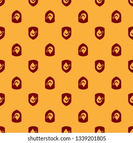 Red Waterproof icon isolated seamless pattern on brown background. Water resistant or liquid protection concept. Flat design. Vector Illustration