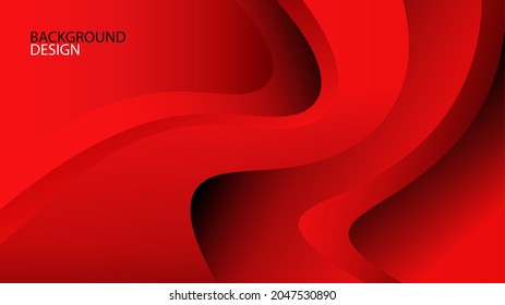 Red wave abstract background design, geometric texture vector can be used in cover background, banner, flyer, poster, book, website background, brochure, wallpaper, backdrop, advertisement