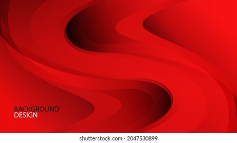 Red wave abstract background design, geometric texture vector can be used in cover background, banner, flyer, poster, book, website background, brochure, wallpaper, backdrop, advertisement