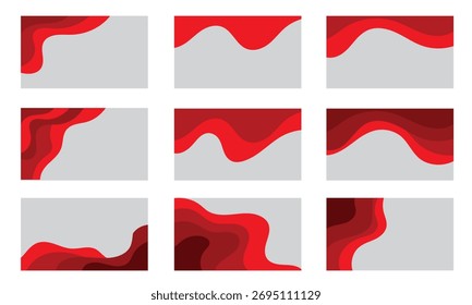 Curva de Elementos de diseño de fondo abstracto de onda roja