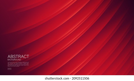 Fondo abstracto de onda roja, vector geométrico, fondo degradado, textura mínima, diseño de cubierta roja, fondo web, fondo de pared