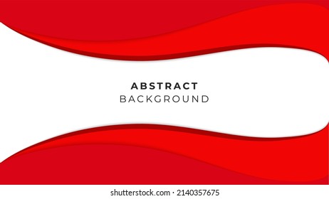 Red Wave Abstract Background in Paper Style