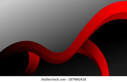 Red wave abstract with black and gray background