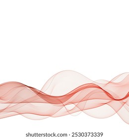 Abstração de ondas vermelhas. Modelo de Folheto.