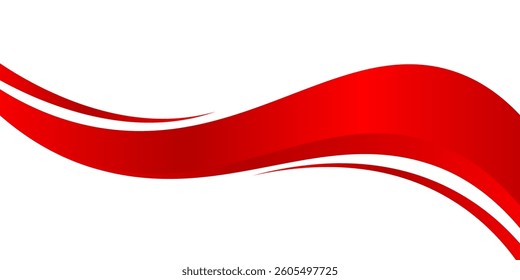 red wave background, red wave angle shape for elements, red graphic line ribbon, red curved line.