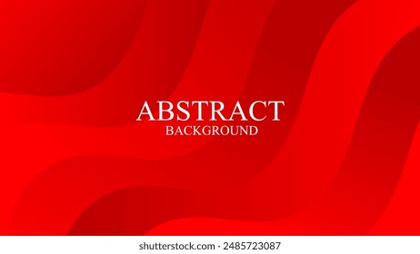 Red wave background Christmas card with festive decorations and holiday pattern
