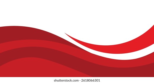 red wave background. Curved Header and Footer Element