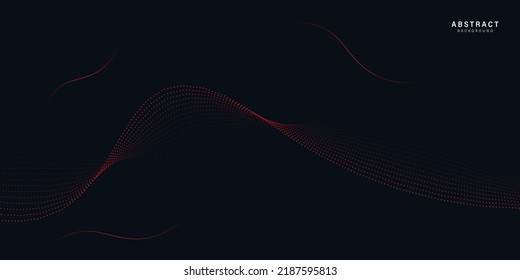 Red wave background, red flowing particle on black background, wave abstract use for business, corporate, advertising, institution, poster, template, party, festive, seminar, vector, illustration